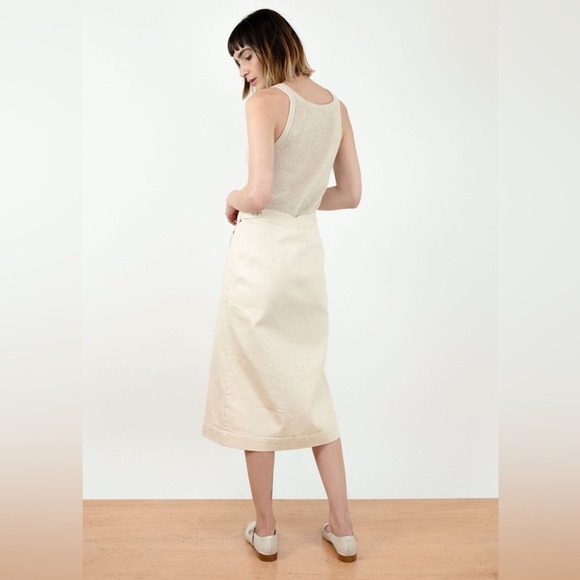 NWT Micaela Greg Natural Denim Wrap Skirt - Picture 2 of 16